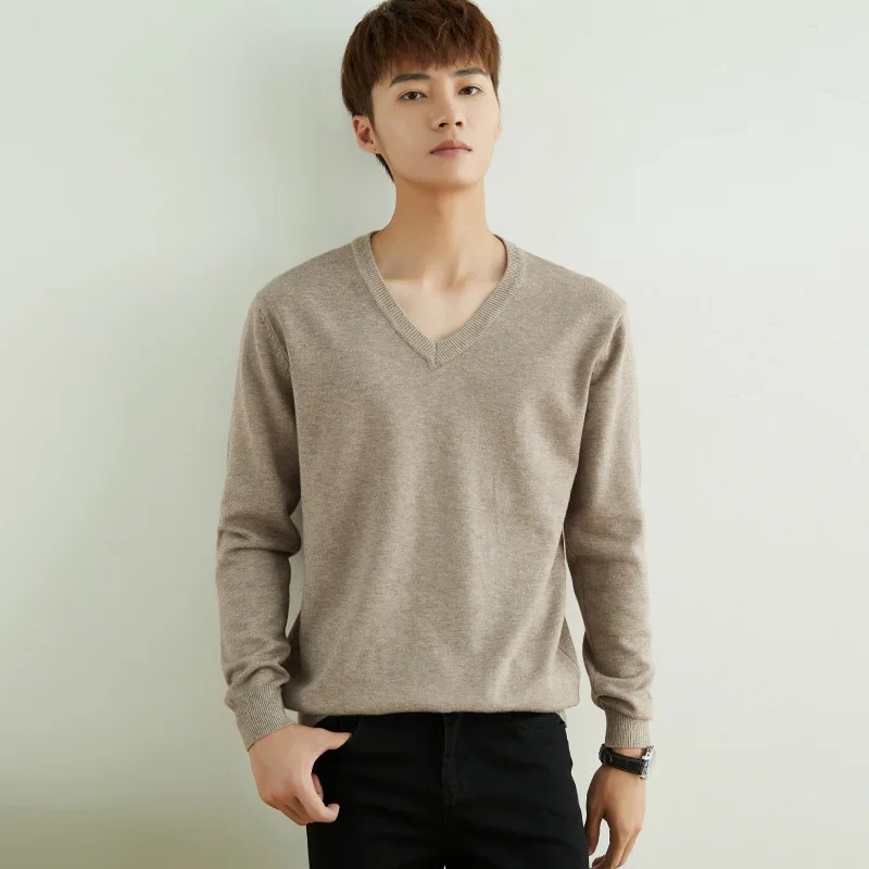 Men Cashmere Sweater Autumn Winter Soft Warm Jersey Jumper Robe Hombre Pull Homme Hiver Pullover V-Neck O-Neck Knitted Sweaters