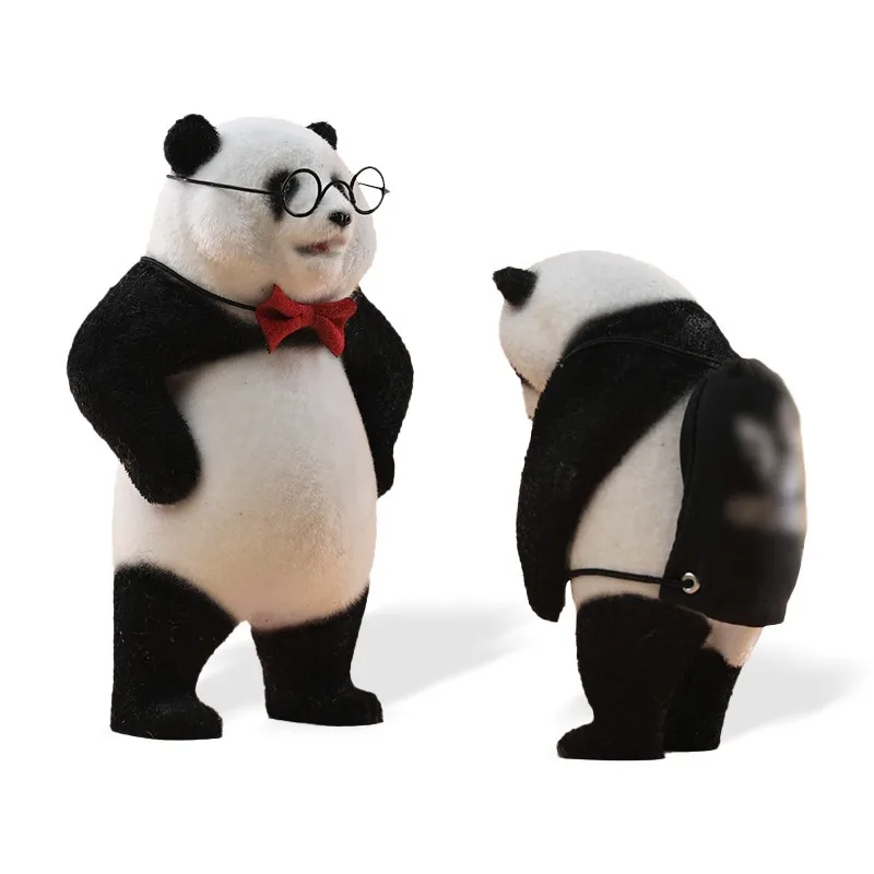 Plant hair panda 2.0 office migrant scene model trend toy figure desktop ornament