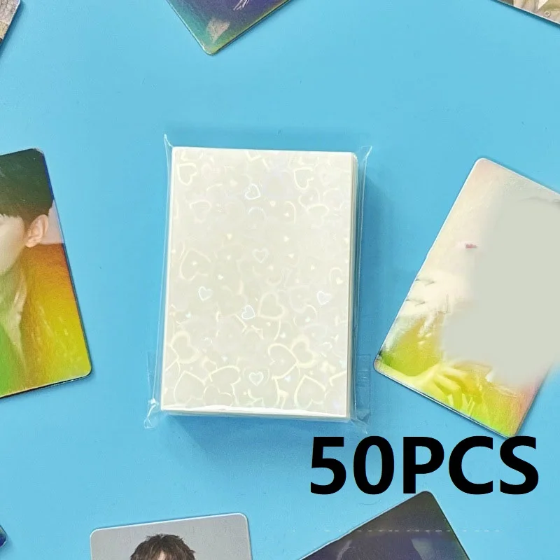 50 STKS Hart Mouwen Kleur Fotokaart Mouw Fotokaart Houder Kpop Popcorn Mouwen Fotokaart Verpakking BQ01