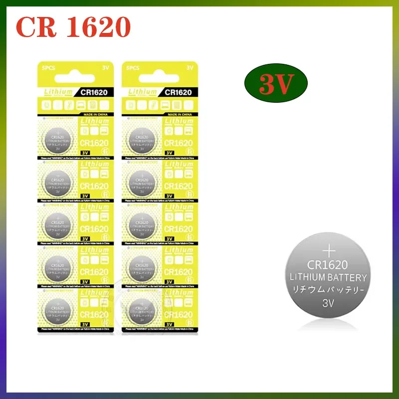 CR1620 DL1620 3V Lithium Button Battery BR1620 ECR1620 5009LC LM1620 CR 1620 KCR1620 30mAh Coin Cell Watch Calculators Batteries