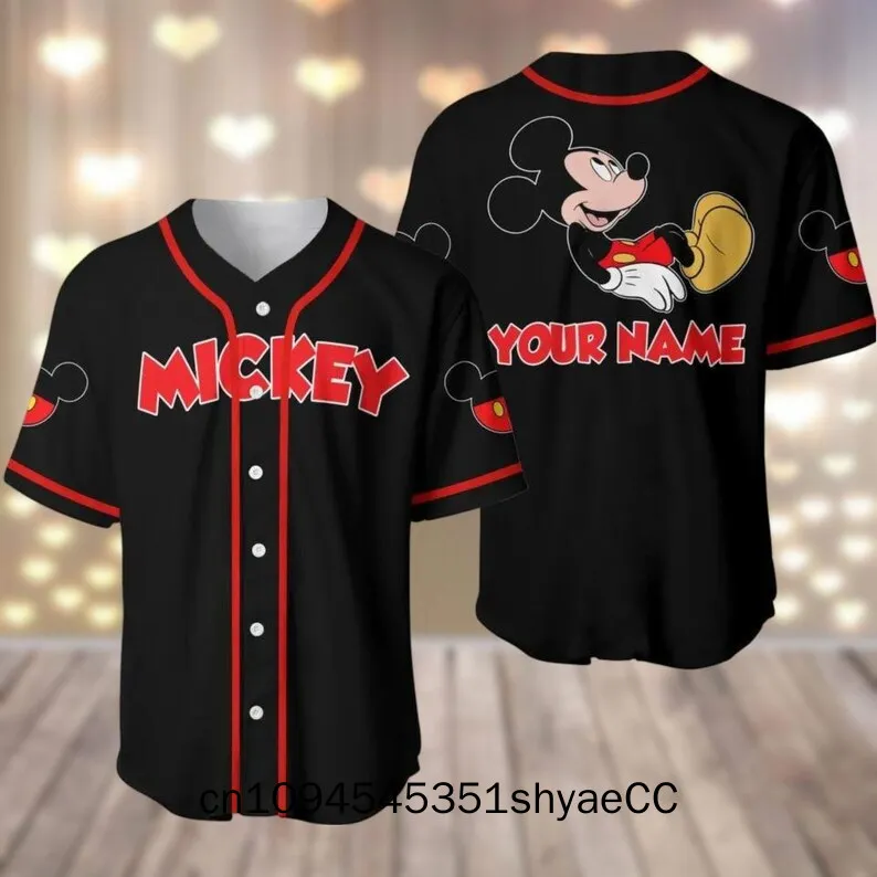 Personalized Disney and Friends Baseball Jersey, Stitch Baseball Jersey, Stitch Baseball Jersey, Minnie Baseball Jersey, Ramone