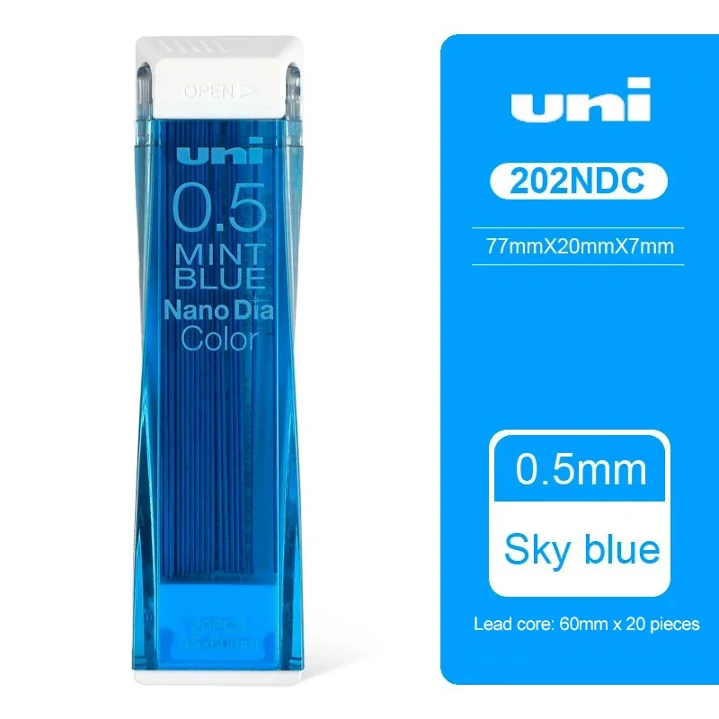 Japan Uni Nano Dia Kleur 202NDC gekleurde Vulpotlood leads vullingen 0.5mm schrijfbenodigdheden Stationaire Mix Cores Schilderen kunst