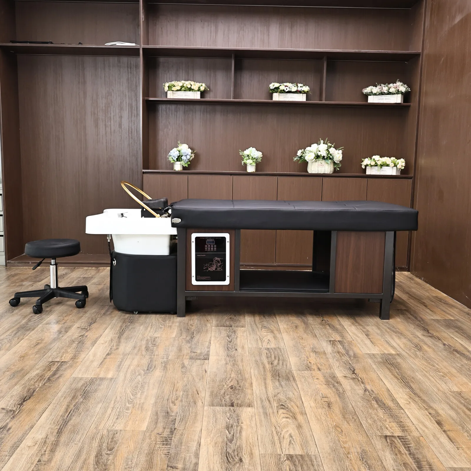 2026 Head Spa Shampoo Bed with Basin and Steamer 3 in 1 Hair Washing Massage Table Salon Beauty Equipment with Stool Furniture - view 5