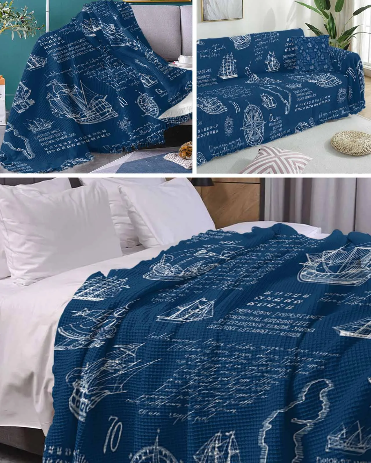 

Navigation Ships DrawnFour Seasons Universal Folding Sofa Cover Dustproof Sofa Cover Sofa Cushion Cover Blanket Customizable