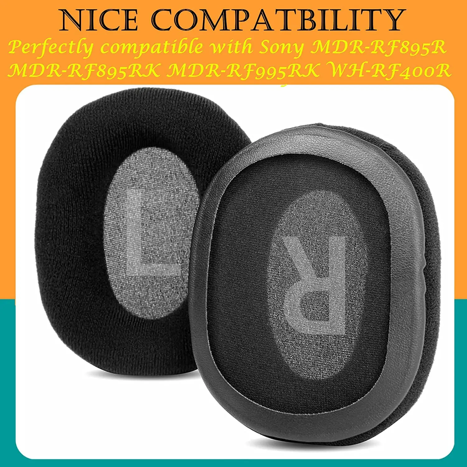 Upgrade Ear Pads Ear Cushions Replacement Compatible with Sony MDR-RF895R MDR-RF895RK MDR-RF995RK WH-RF400R Headphone