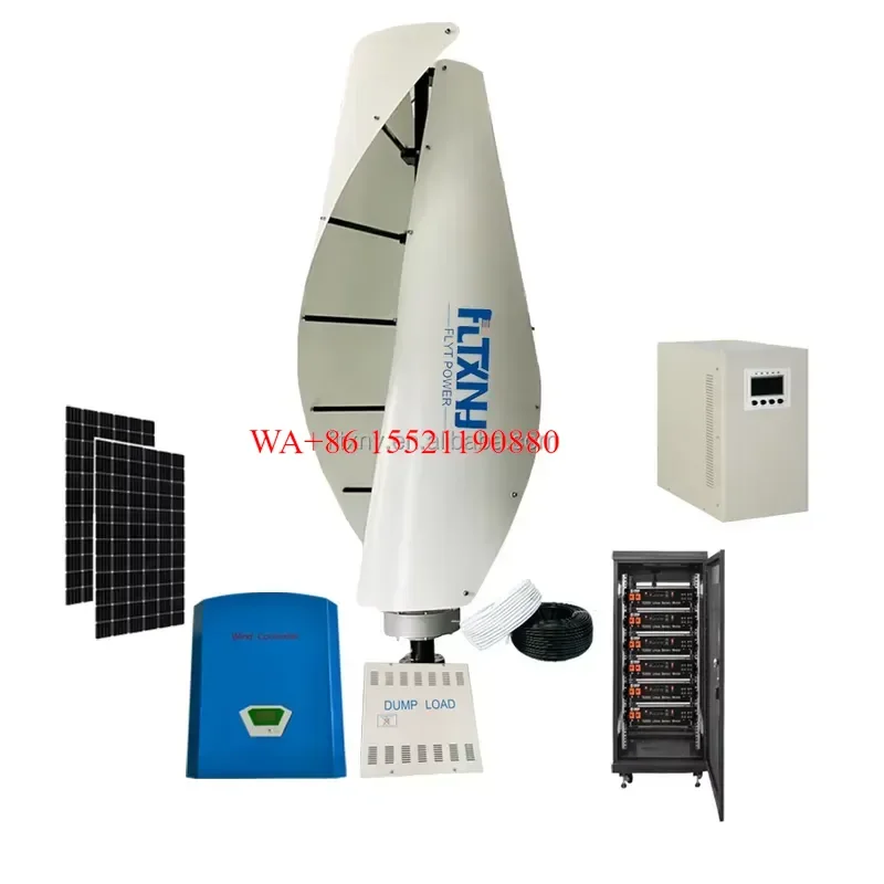 WMWMNU for Maglev Vertical Axis Wind Turbine Kit 600W 1000W 5KW 10KW 12V 24V CE Certified for Low Wind Speed Areas