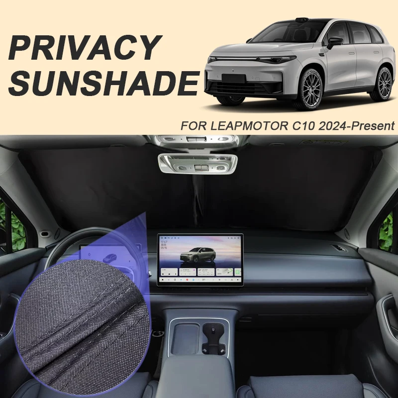 

Car Black Window Privacy Sunshade For LEAPMOTOR C10 2024-Present Auto Anti-UV Heat Insulation Protect Cover Interior Accessory