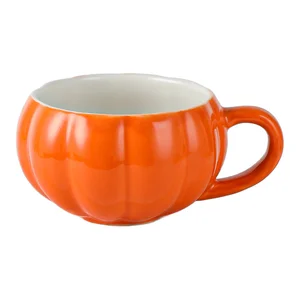 Mug gốm bí ngô với muỗng cho trẻ em súp muỗng sáng tạo với nắp bữa sáng của bột yến mạch 8 Cup Halloween bán hàng chính - 7