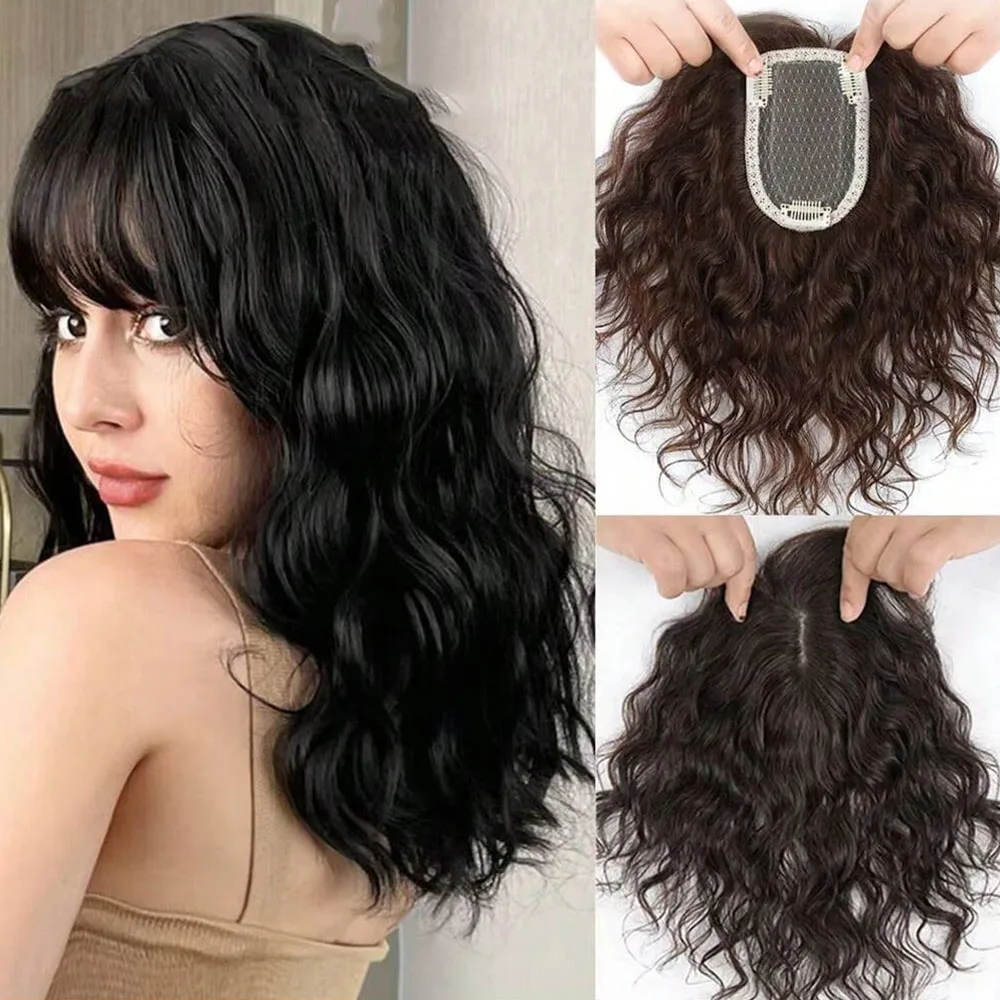 

Synthetic Clip In Hair Extension Short Curly Toupee Hairpiece for Women With Thinning Hair Increase Hair Volume