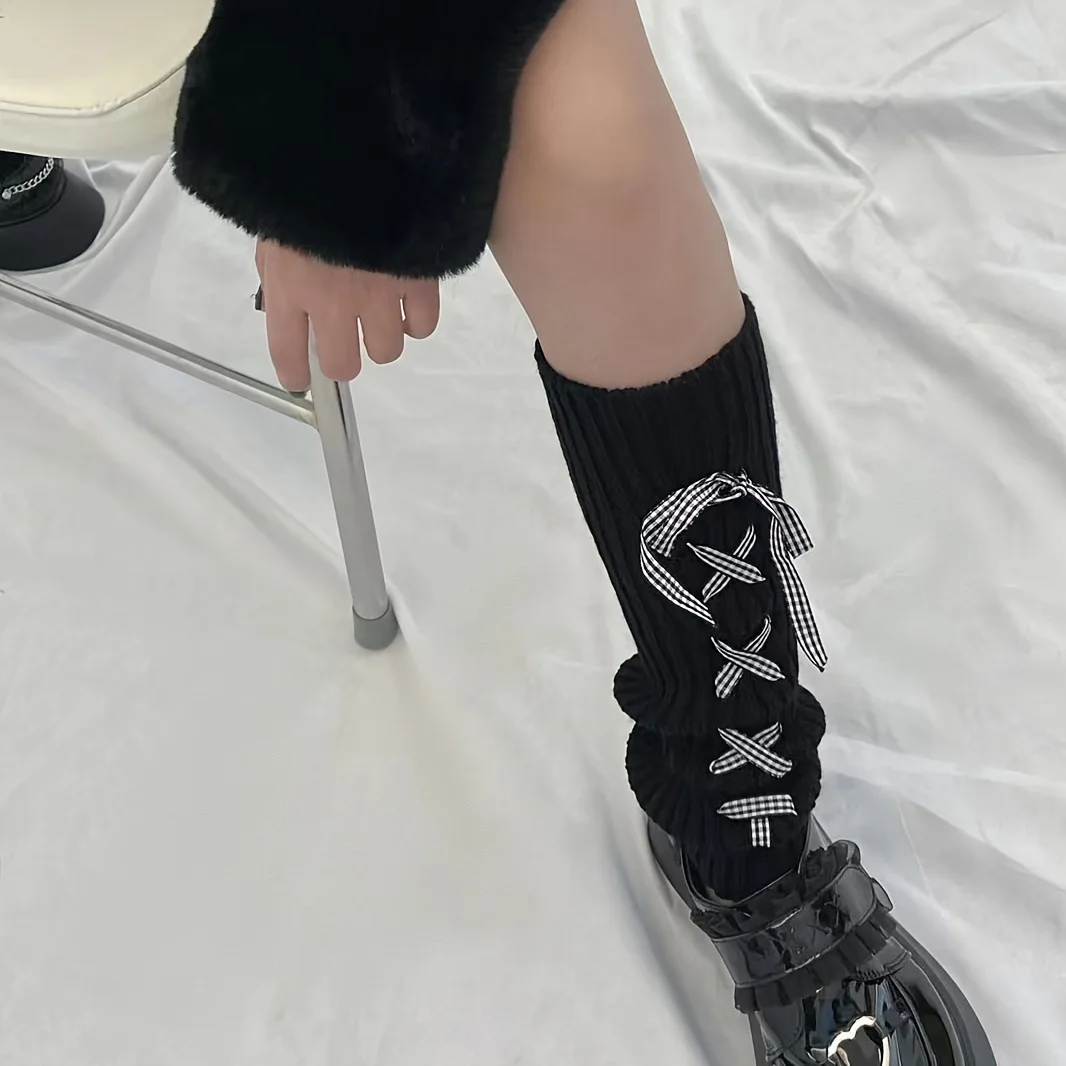 2025 nuevo superventas calcetines de estilo universitario lindo patrón de mariposa cubierta de pierna Color sólido Simple cubierta de pierna de sentido avanzado