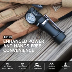 WurPatrick os-Mini lampe de sauna HD10, lampe LED aste sous LM, torche 14500 EDC, étanche IP68, randonnée, course à pied, pêche, Anduril 2.0