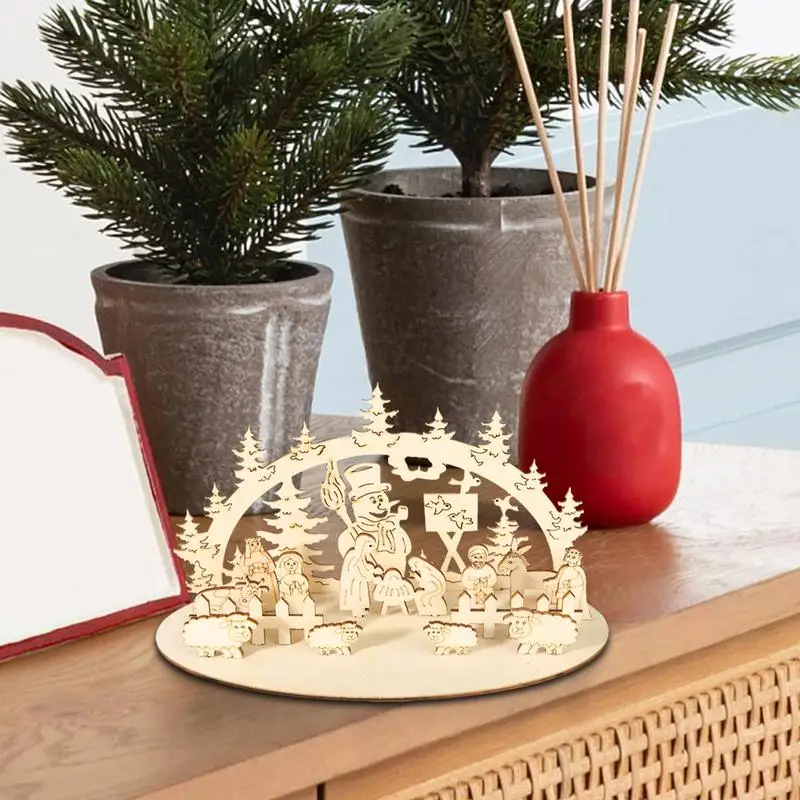 Christmas Nativity Set DIY Scene Wood Table Holiday Decor Home Tabletop Mantel Display Xmas Festive New Year Party Supplies - Image 3