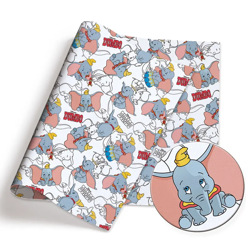 ديزني دامبو الكرتون الساخن DIY بها بنفسك اليدوية الخياطة خليط اللحف فستان طفل ورقة المنزل 140 سنتيمتر قماش مطبوع الخياطة الاطفال النسيج