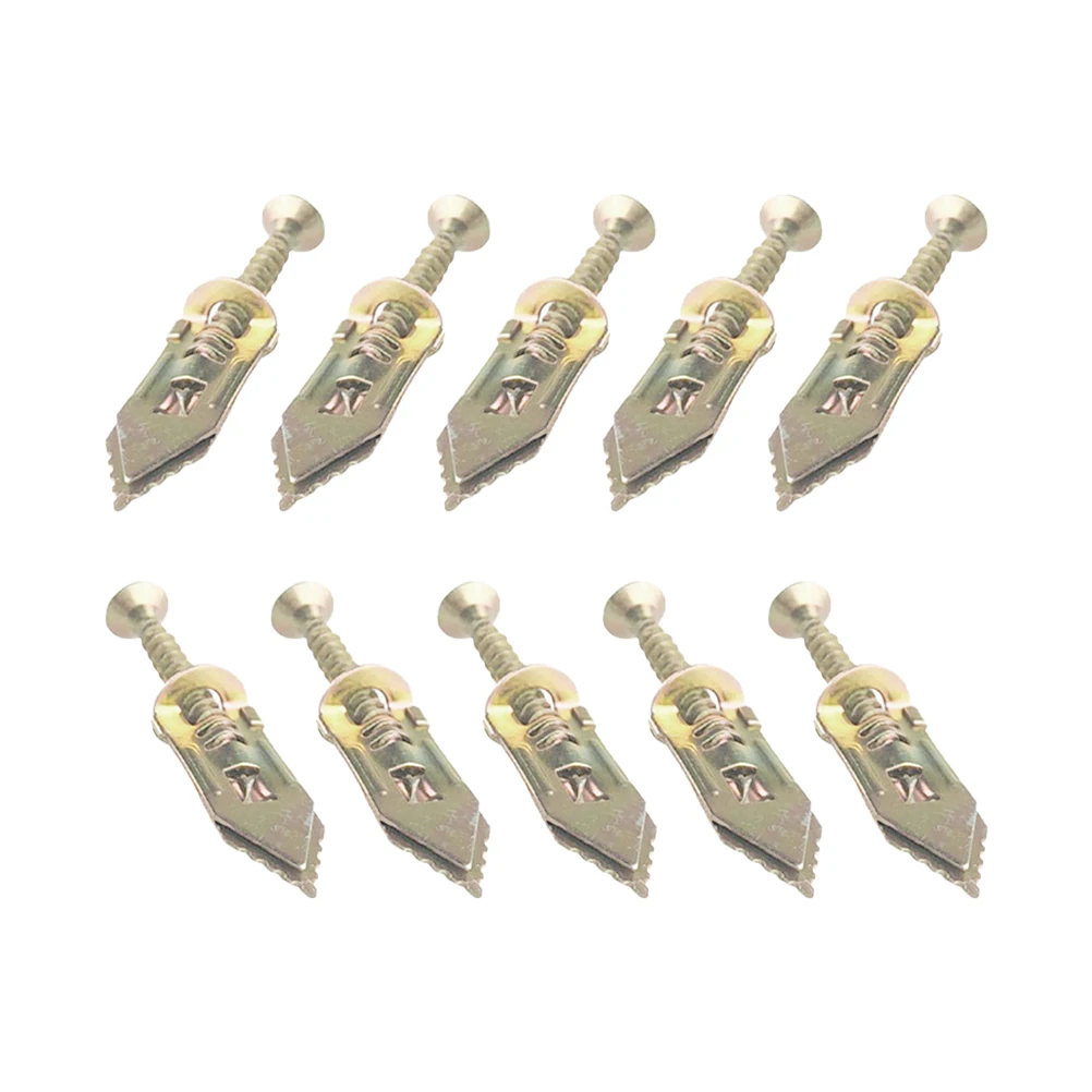 

10 pcs Expansion Screw Metal Golden Plasterboard Screws Percussion Anchor Drywall Fixing Hardware Strong