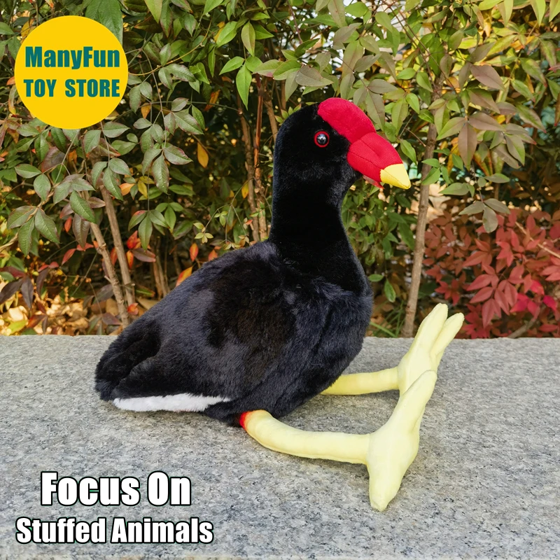 

Moorhen Plush Animal Realistic Rail Plushie Lifelike Waterhen Stuffed Toy Coot Simulation Doll Collectors