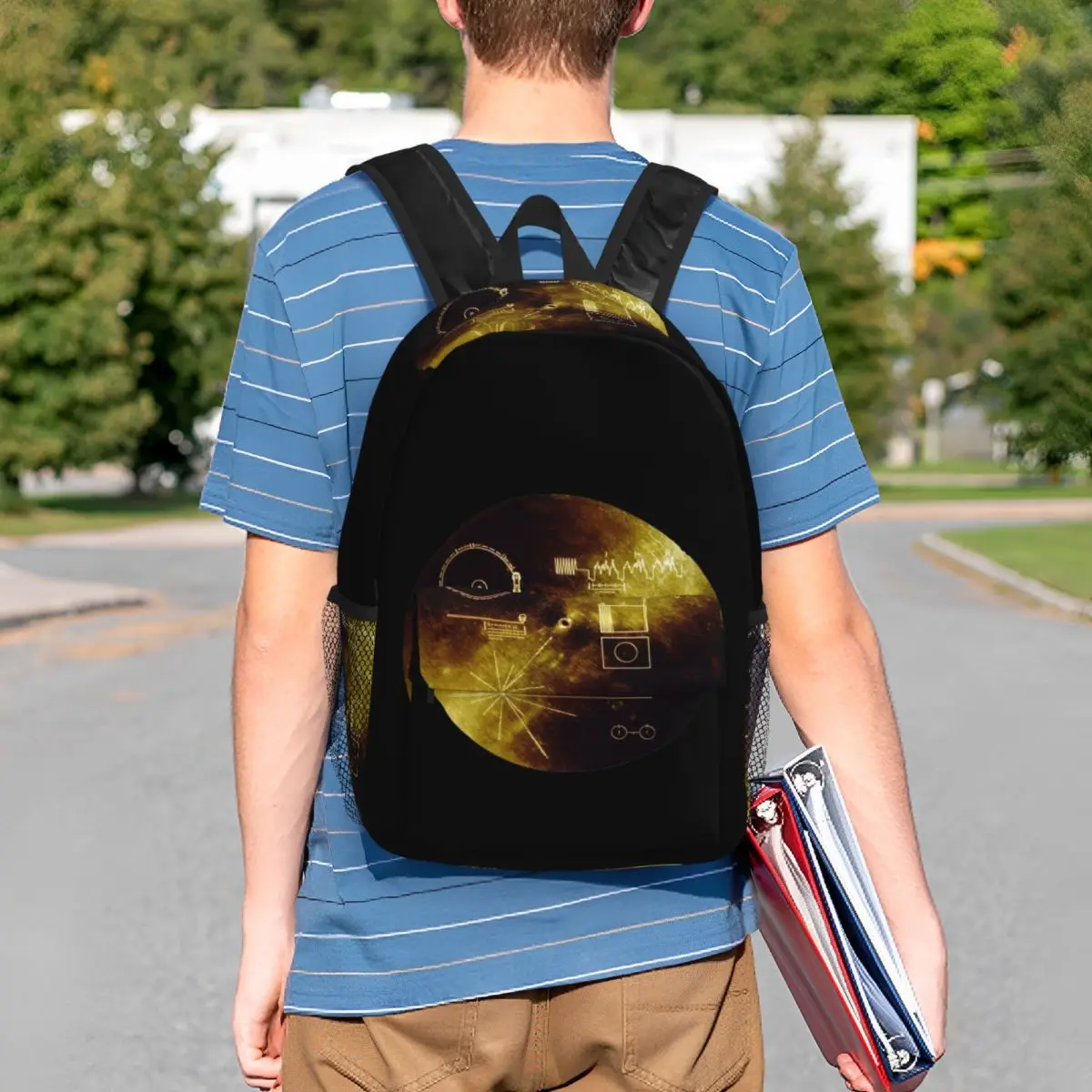 The Voyager Golden Record! Backpack Student Boys Girls BookBag Men Women School Bag Computer Shoulder Bags