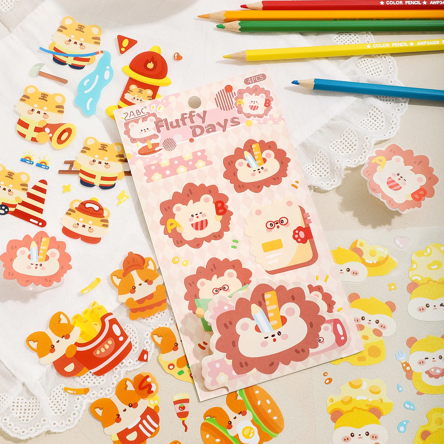 4/24 sheets Sweet Dream Graffiti Series Kawaii Cartoon Sticker DIY Scrapbooking Decor Journal Supplies Stationery Sticker
