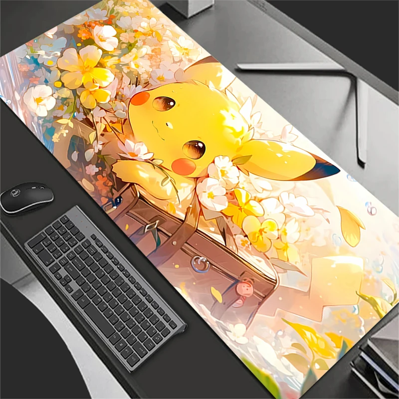 لوحة ماوس كبيرة ألعاب الكمبيوتر حصيرة مكتبية الحديثة الجدول لوحة المفاتيح الكمبيوتر المحمول السجاد XXL الألعاب P-Pokemons P-Pikachus Mousepad #4