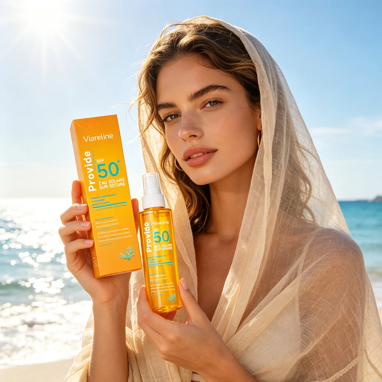 Viareline Spf 50 Sunscreen Spray Uva Uvb Sunburn Prevention Anti Sun Protection Sweatproof Lightweight Sunblock Mist Spray 100ml