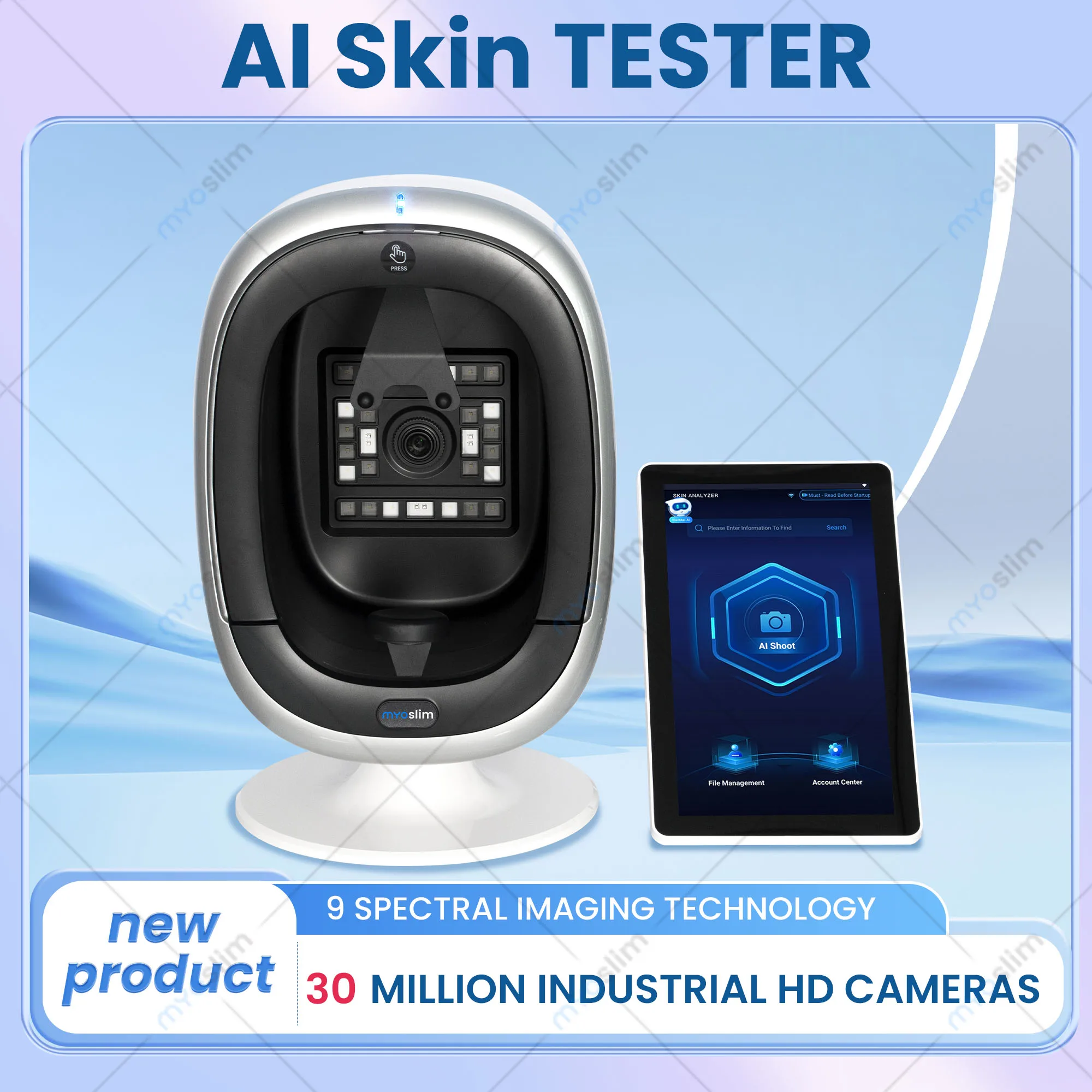 أحدث آلة تحليل الوجه AI المهنية الجمال تحليل الوجه الصحة الجمال جهاز اختبار الوجه 3D الجلد الماسح الضوئي للوجه