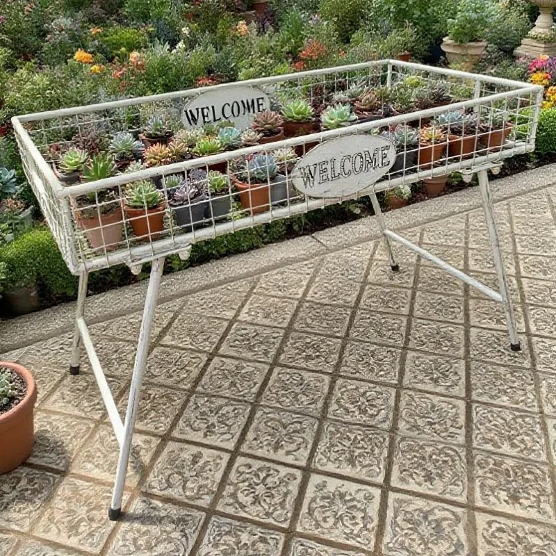 Retro-Stil Schmiedeeiserner Blumenständer, Abnehmbares Nordisches Wohnzimmer-Balkon Multifunktionales Aufbewahrungsregal, Dekoratives Präsentationsregal