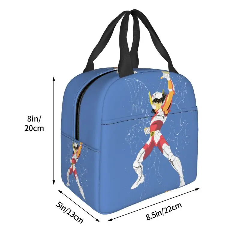 Aangepaste Saintes Seiya Anime Manga geïsoleerde lunch draagtas voor vrouwen draagbare thermische koeler voedsel lunchbox werk school reizen
