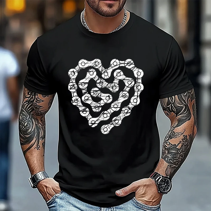 السائق القلب تي شيرت كلاسيكي دراجة نارية الشارع تي شيرت 100% القطن س الرقبة بلايز قصيرة الأكمام عادية رجالي تيز الجرافيك التي شيرت #1