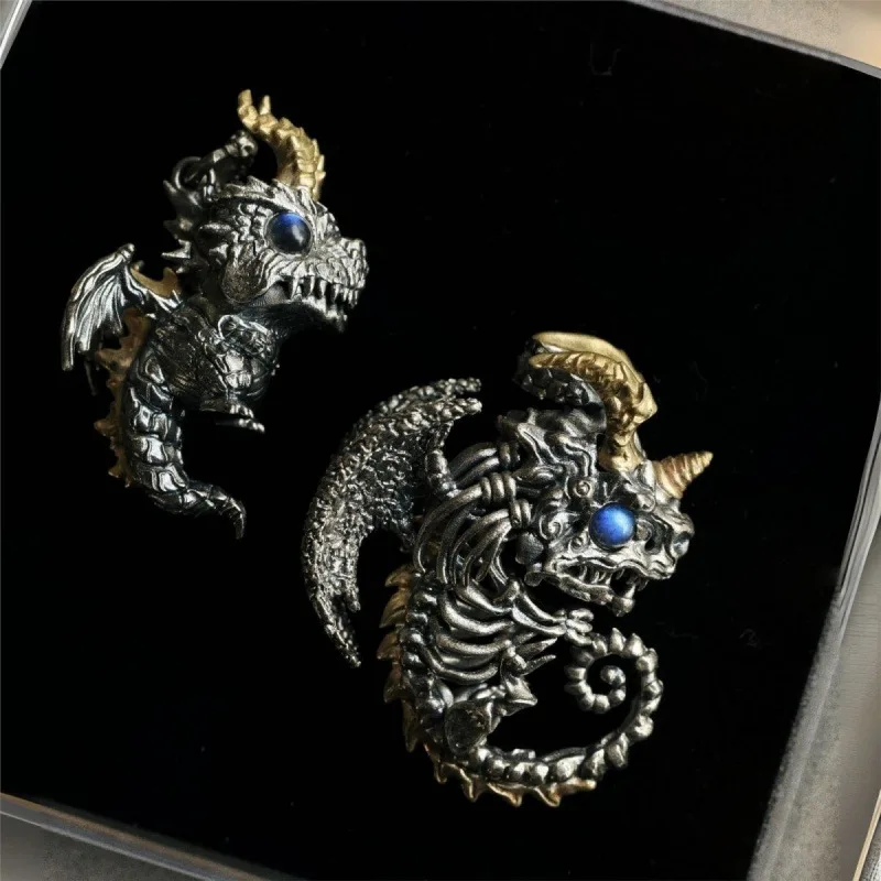 

Feilong Pendant Necklace Cute Dragon Pendant Retro Heavy Industry Couple Sweatshirt Chain Fashion Necklace Birthday Gift