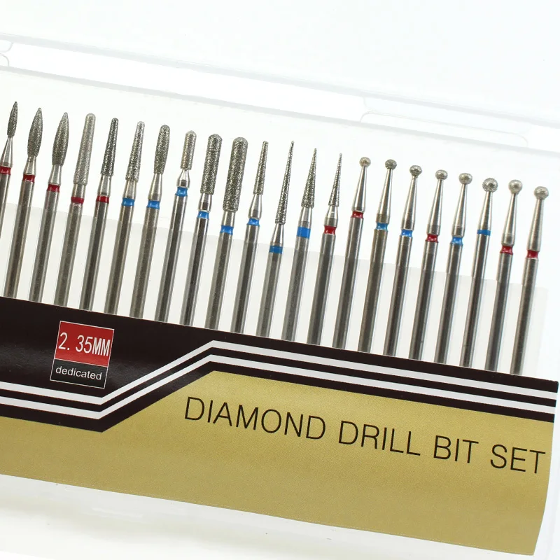 30pcs/Set Diamond Burrs Nail Dill Bit Milling Cutter for Manicure Grinding Bits Nail Art Tools Accessories