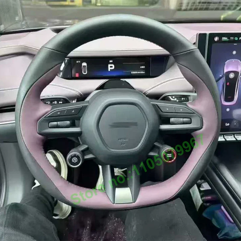 

Чехол на руль автомобиля из ПУ-кожи с карбоновым волокном, сшитый вручную, противоскользящий, прочный, для внедорожников Xiaomi, аксессуары для интерьера