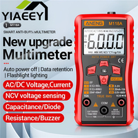 M118A Digital Mini Multimeter Tester Auto Mmultimetro True Rms Tranistor Meter with NCV Data Hold 6000counts Flashlight ANENG