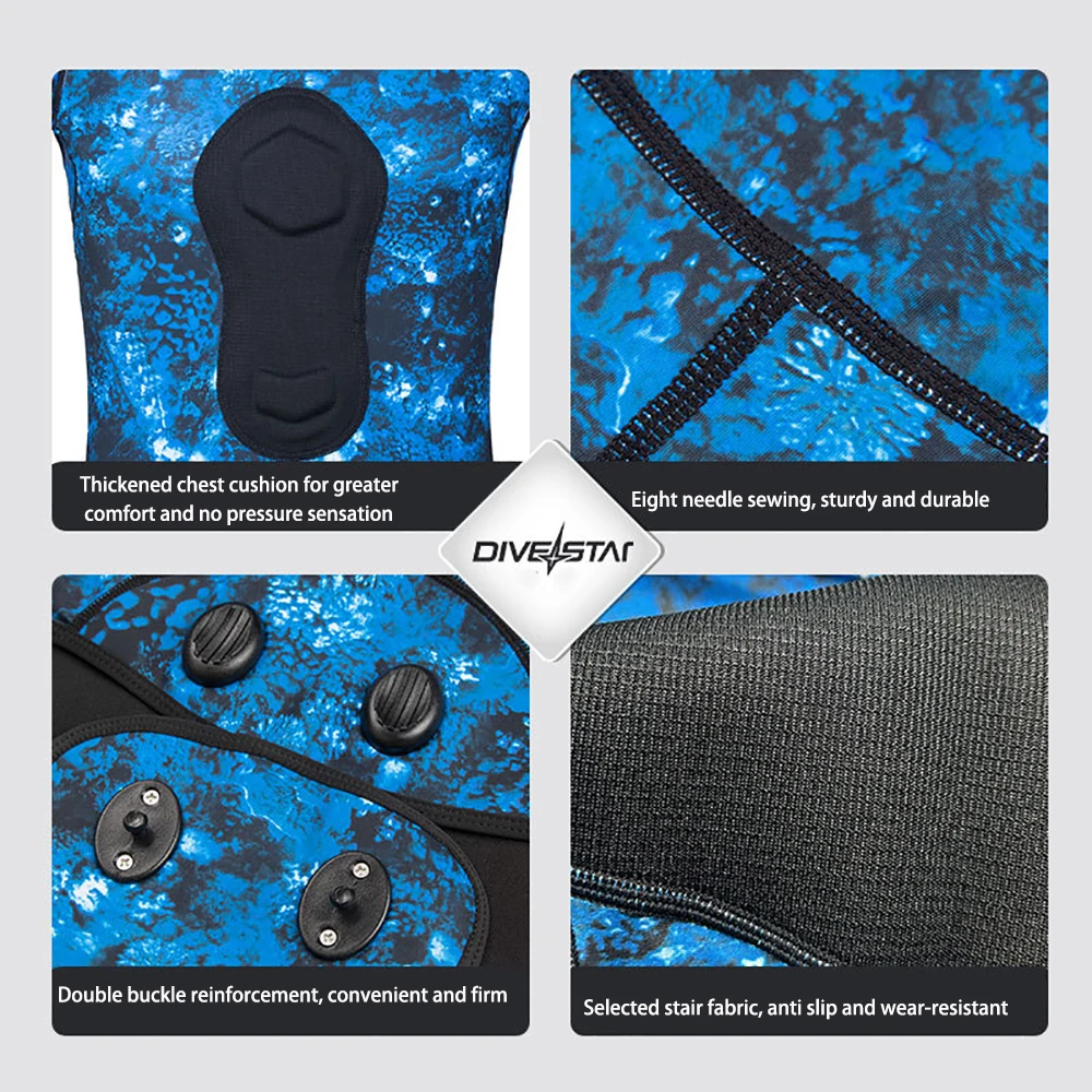0.5mm Men Women‘s Camouflage Two-piece Lycra Spearfishing Wetsuit Sunscreen Suit Full Body Swimsuit Snorkeling Surfing Suit