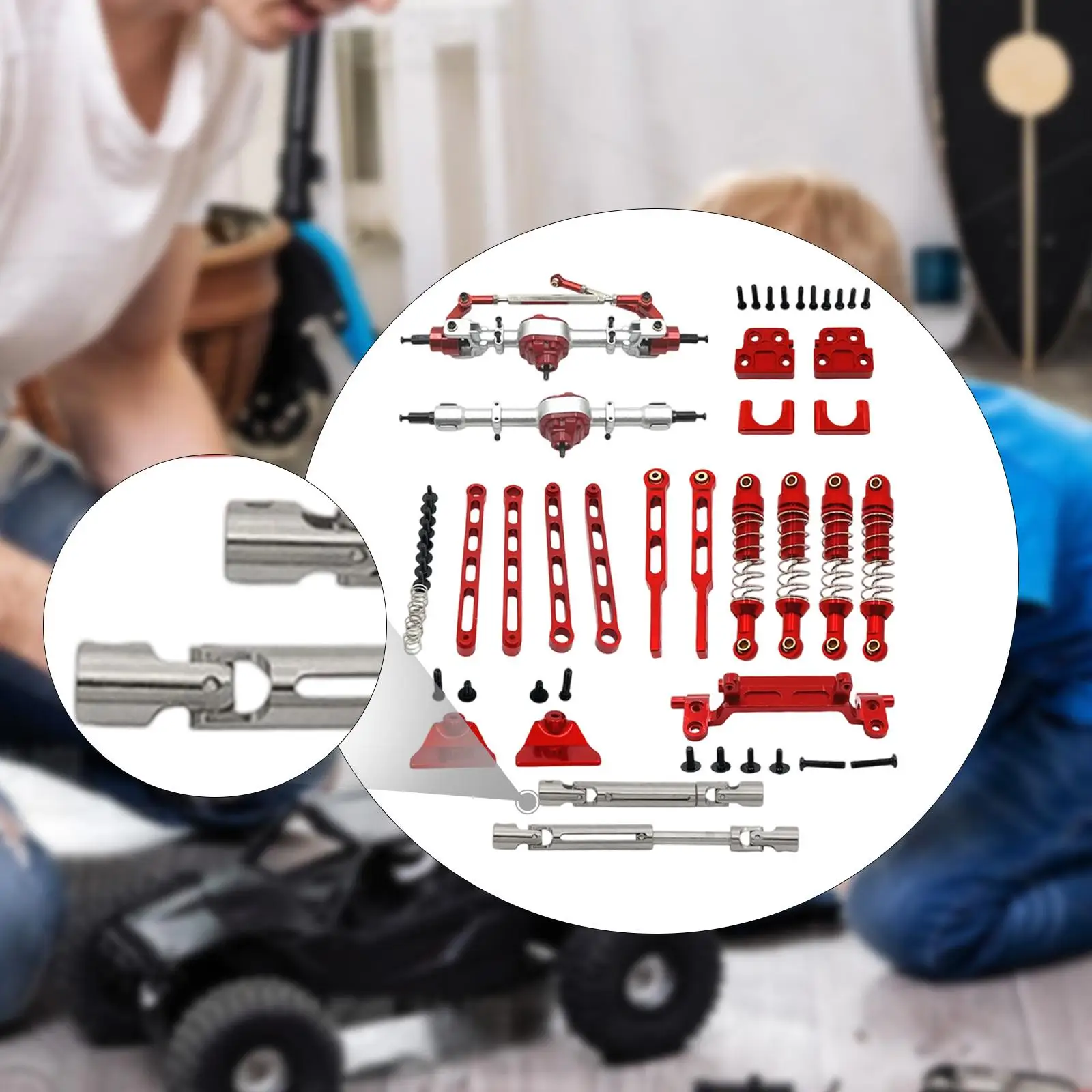 Model Car Toy Accessories RC Axle Pull Rods and Shock Mounts for MN82S Mn82pro 1/12 Scale Metal Replacement Parts