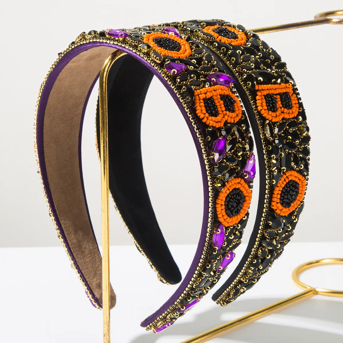 

New Halloween Creative Rice Bead BOO Alphabet Ghost Headband Women's Holiday Hair Accessories