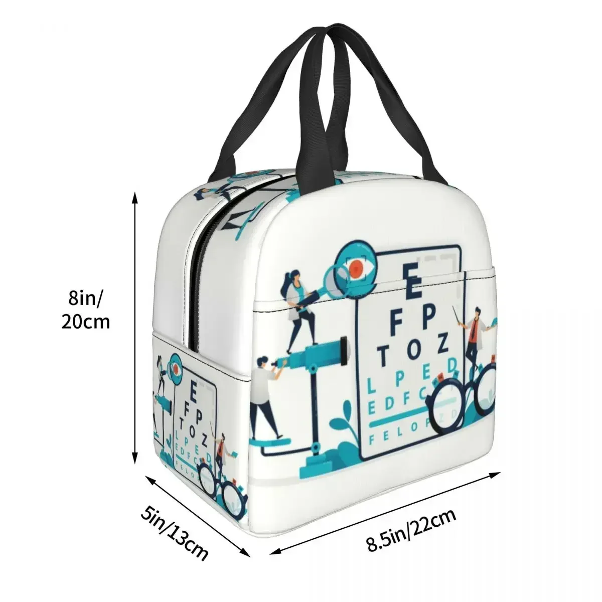 Eye Exam Insulated Lunch Bags for Women Optometrist Optician Portable Thermal Cooler Bento Box School