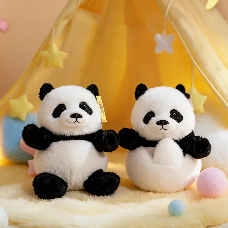 20cm 30cm Reversible Plush Toy Faux Mink Stuffed Animal Flip Into Ball Panda Monkey Soft Doll Kids Birthday Gift Room Decor