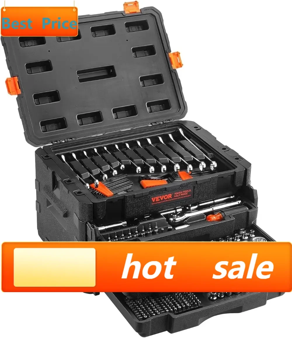 

Hot sales450 Pcs Professional Mechanics Tool Set with Sockets, Wrenches, Bits & Storage Case for Car Repair & DIY