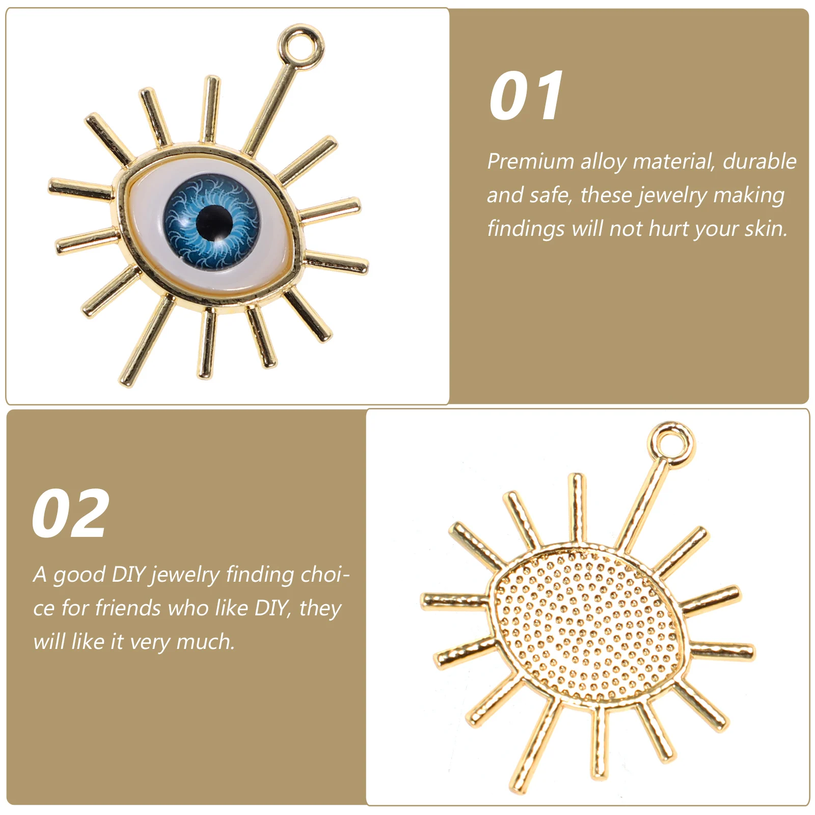 

10pcs 's Eye Pendant Charms Alloy Jewelry Making Accessories Necklace Earrings Bracelet DIY Connector Floating for jewelry