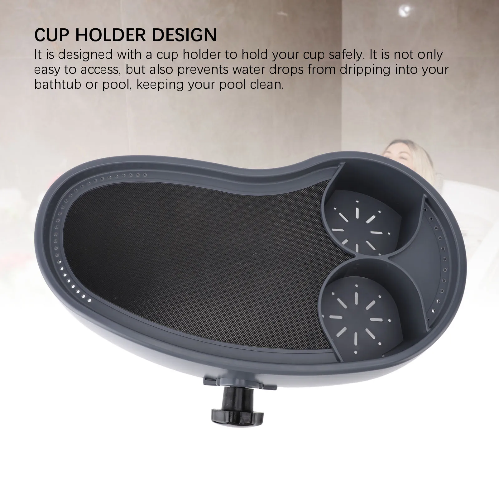 حوض استحمام ساخن صينية تقديم حوض استحمام ساخن قابل للتعديل البلاستيك المضادة للانزلاق مع حامل الكأس حوض استحمام ساخن صينية تقديم لكتب المشروبات الغذاء