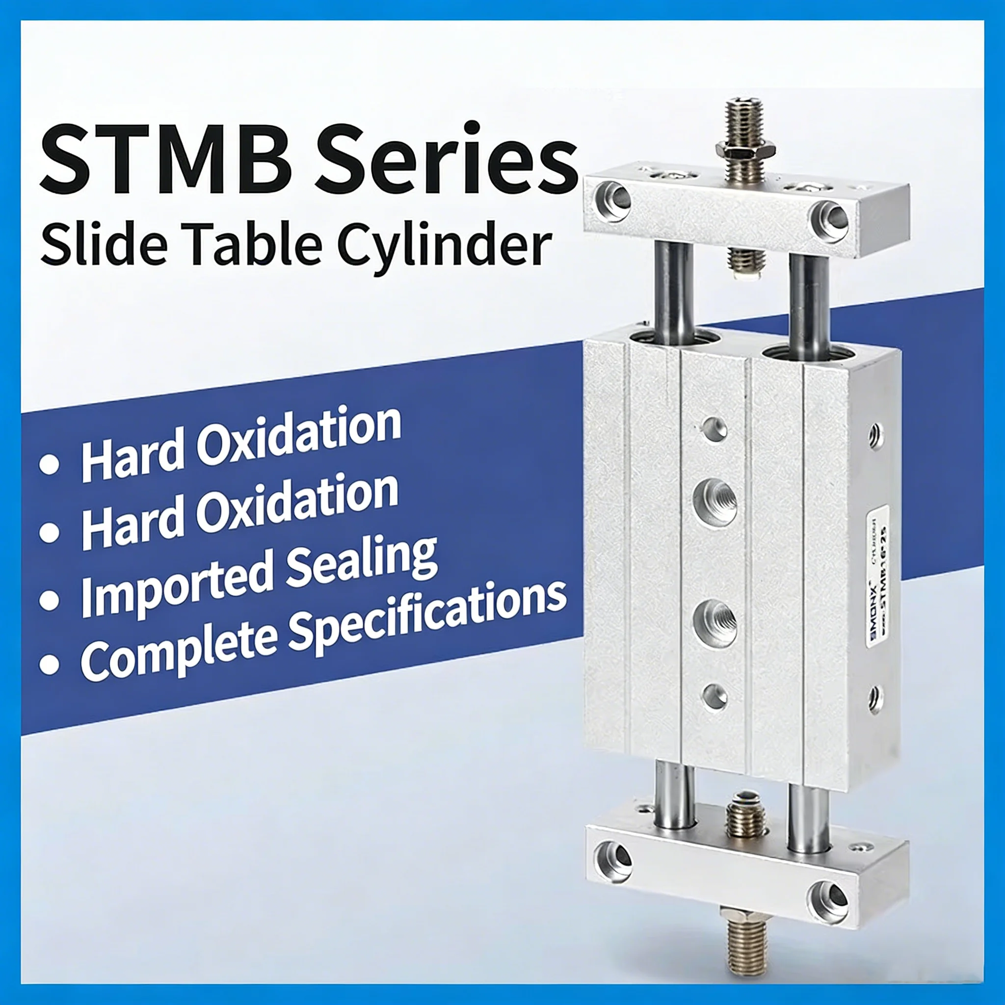 Pneumatic Double-axis Double-rod Adjustable Stroke Slide Cylinder STMB10/16/20/25*25/50/75/150STMS