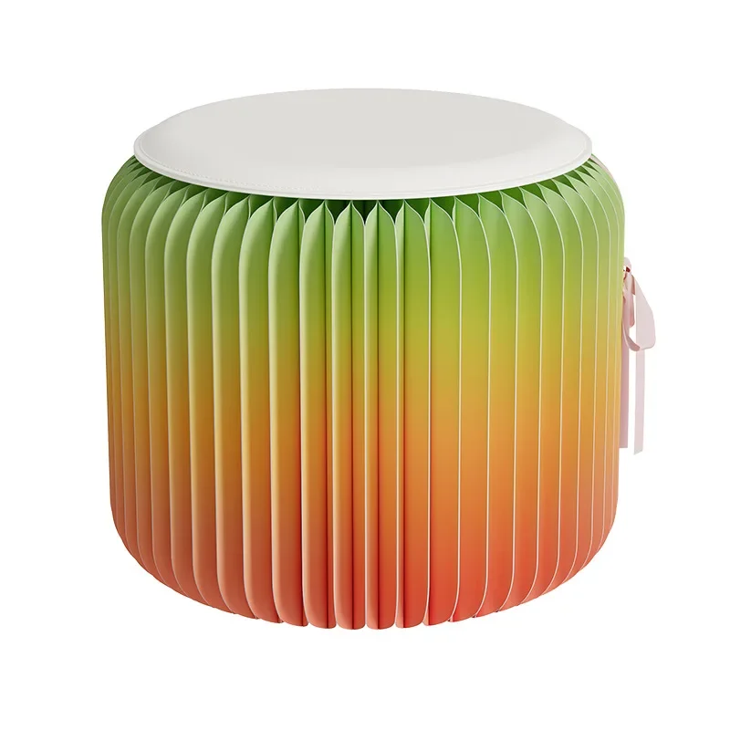 

Creative design fashion low shoe changing stool art Nordic style dopamine storage simple