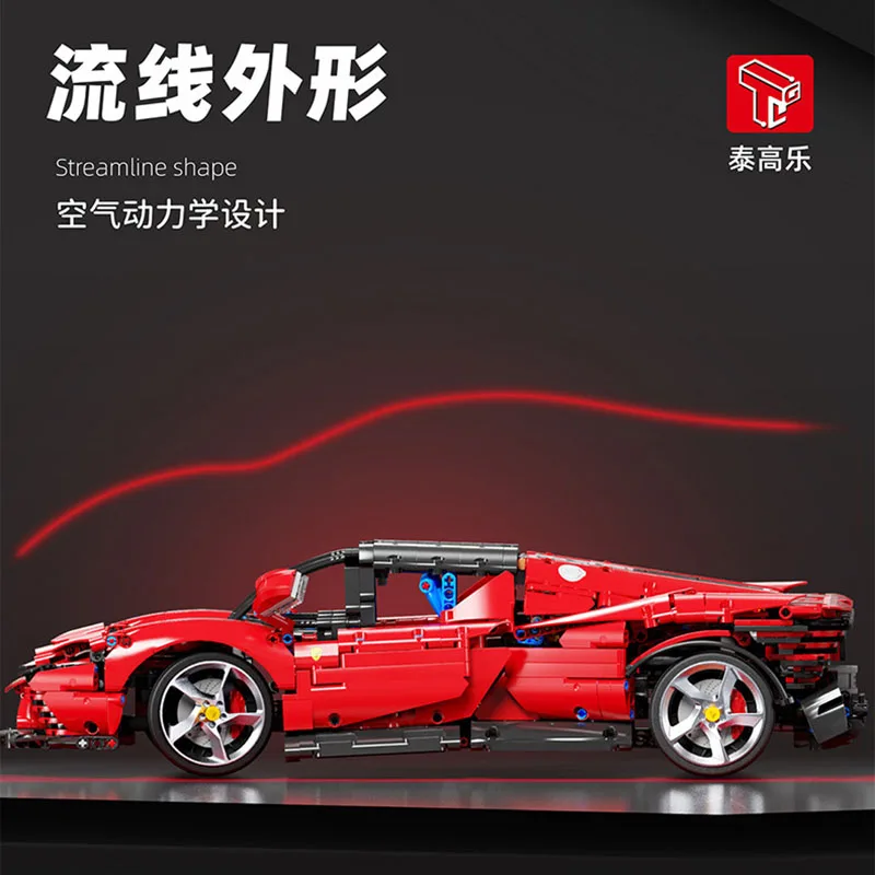 TGL T5032 Technical Super Sports Car 1:10 Model City Racing Series DIY Creative Toys Building Blocks Gift For Boys 2438Pcs