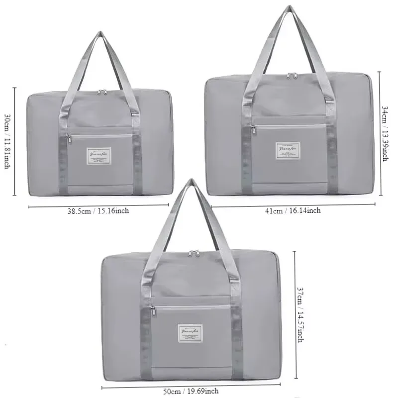 Bolsa de almacenamiento de gran capacidad para viaje, bolsa deportiva portátil con cremallera, versátil, para gimnasio, pequeña, mediana y grande, color rosa/azul/gris, 1 ud.