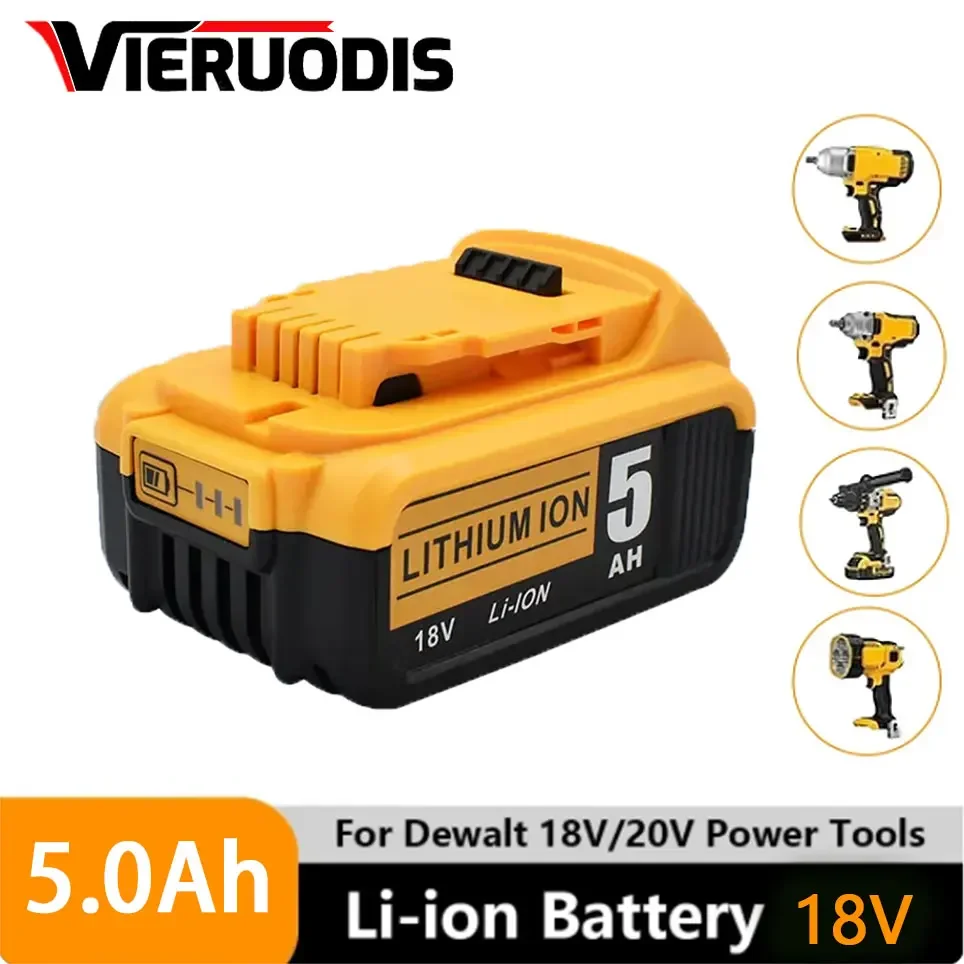 

18V 5Ah 6Ah 8Ah 18650 Lithium Battery for DeWalt power Tools DCB184 DCB200 rechargeable electric tool set 20v 5000mah Battery