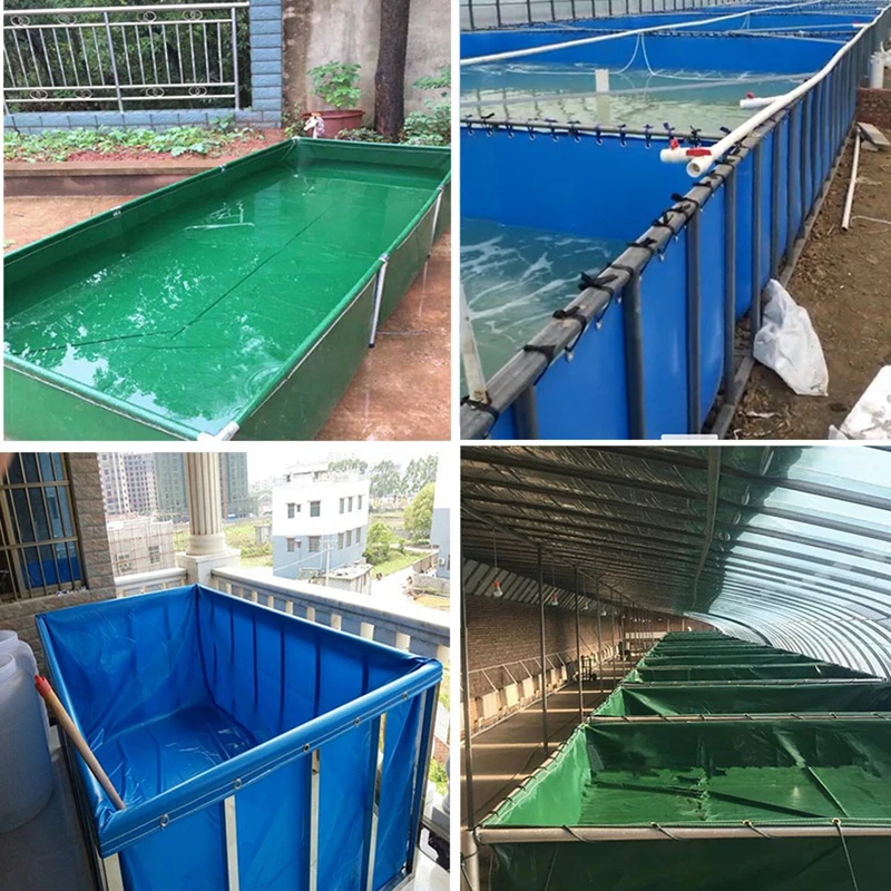 2 x 1 x 0.9 m Aquaculture Pool PVC Coated Cloth COATED BANNER Tarpaulin Fish Pond Crayfish Koi Culture Child Water Pool