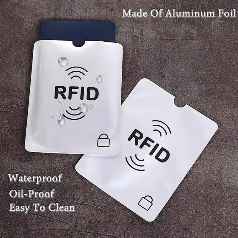 10pcs Anti-Scan Card Sleeve RFID Card Protector Anti-magnetic Aluminum Foil Portable Credit Bank Card Holder Passport Cover