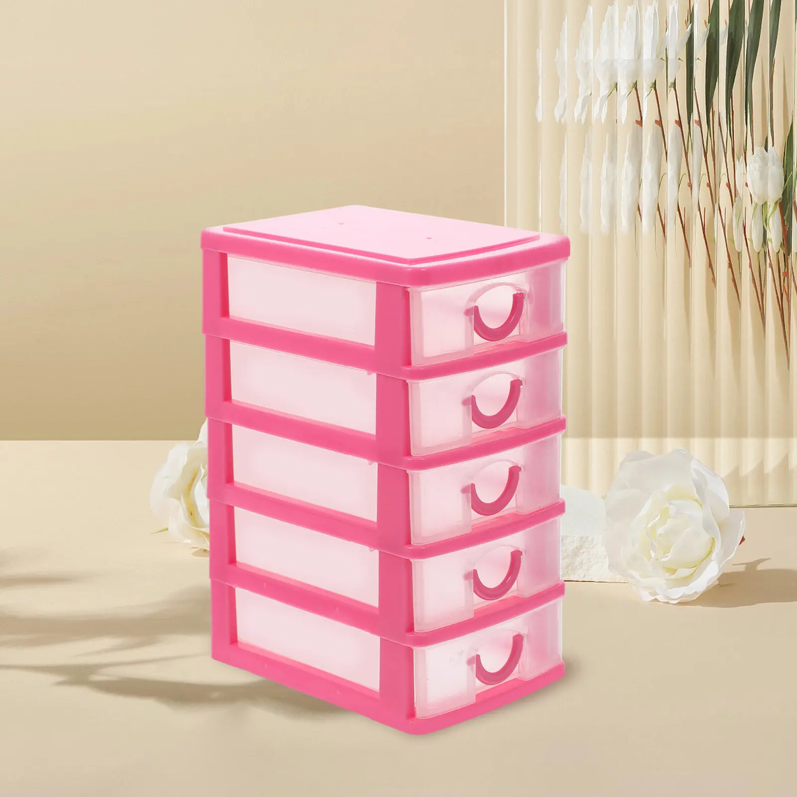 

Desk Organizer with 5 Drawers Clear High Transparency Desktop Storage Box for Makeup Jewelry Stationery Office Home Workspace