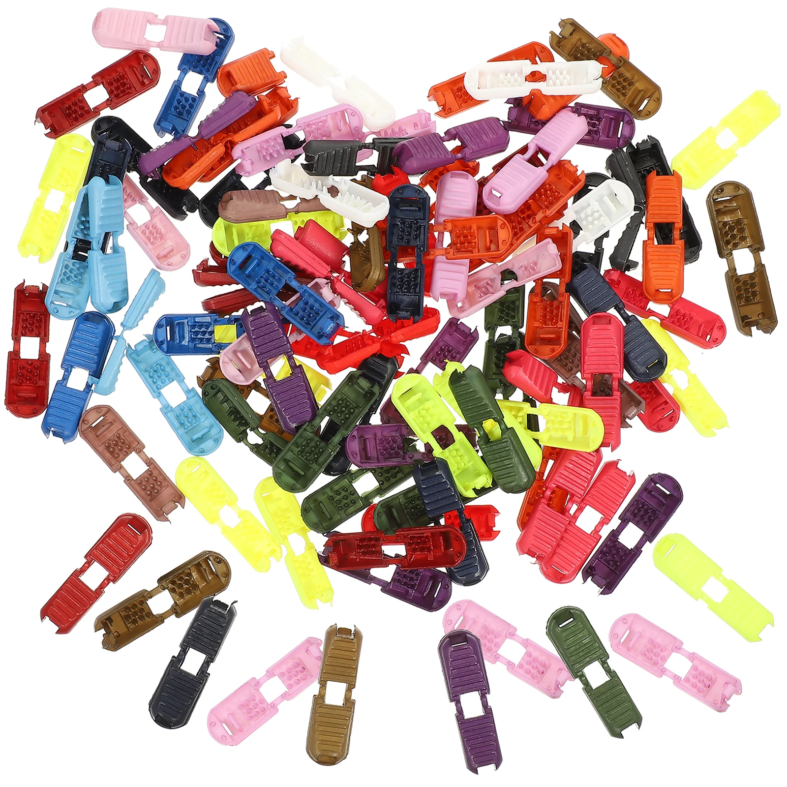 

100pcs Plastic Tail Clip Bell Stopper Rope Cord Locks For Drawstring Pants Hoodies Masks Adjustable Fastener Reusable Cord Ends