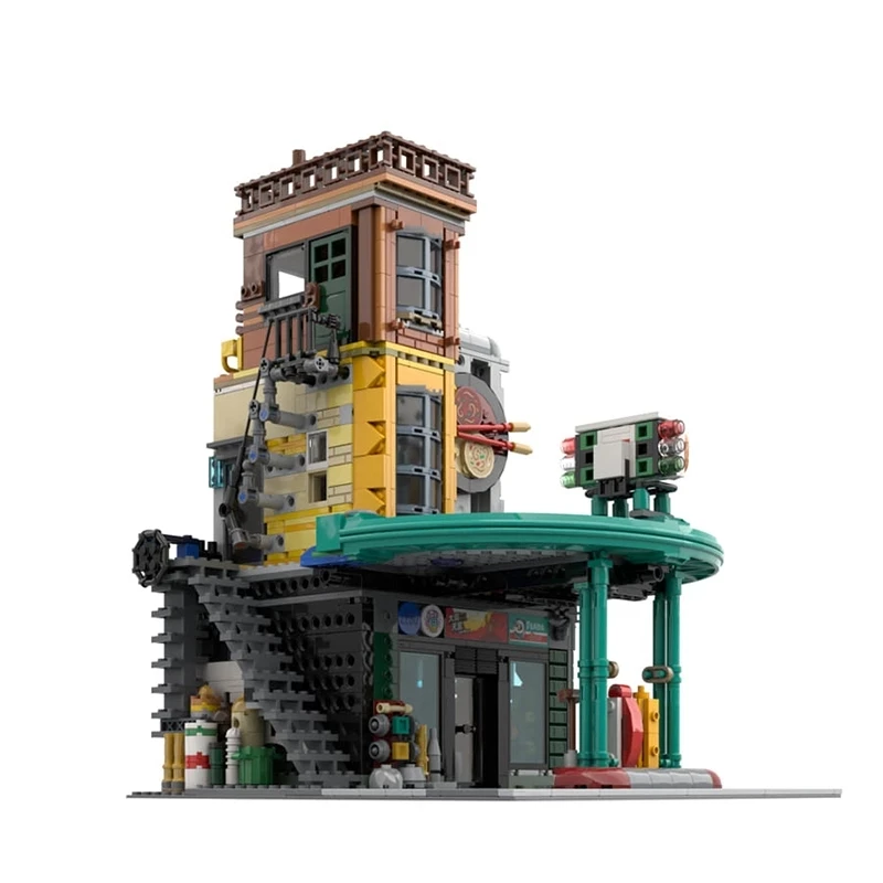 NEW IN STOCK MOC 114840 Gas Station The City of Lanterns The Monkey King Compatible With 80036 Building Blocks Bricks Toys