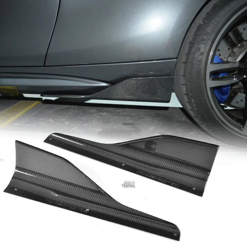 Carbon Fiber Side Skirt Splitters Lip Extensions Aprons for BMW M2C M2 F87 Competition 2016 2020 Car Extensio Rocker Panels Lip